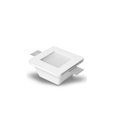 Collerette Downlight Intégration Pltre/Pladur Carrée pour Ampoule LED GU10/GU5.3 Coupe 123x123 mm