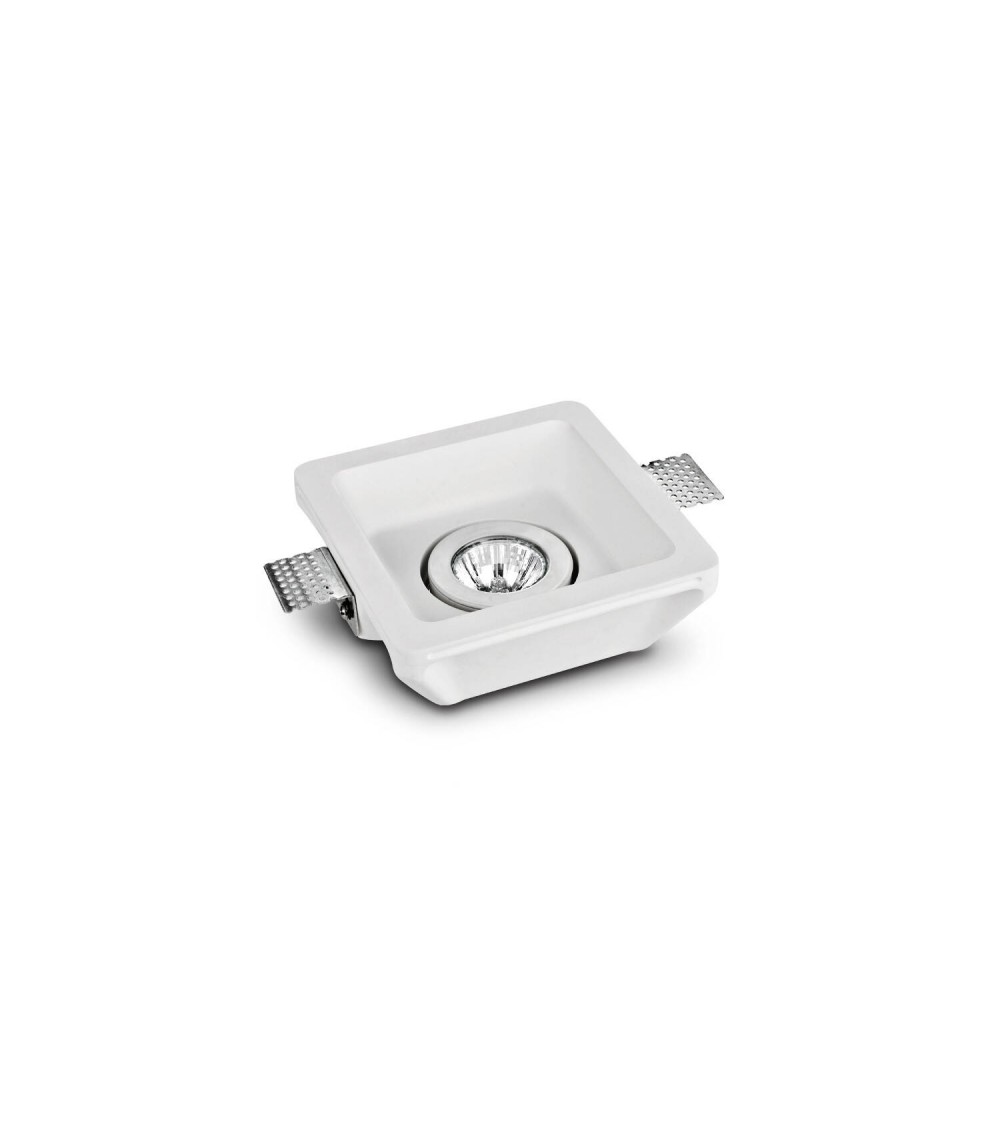 Collerette Downlight Intégration Plâtre/Pladur Carrée pour Ampoule LED GU10/GU5.3 Coupe 158x158 mm UGR17 - 98752 - vue 1