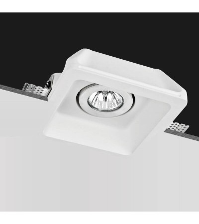 Collerette Downlight Intégration Plâtre/Pladur Carrée pour Ampoule LED GU10/GU5.3 Coupe 158x158 mm UGR17 - 98752 - vue 2