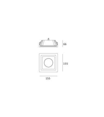 Collerette Downlight Intégration Plâtre/Pladur Carrée pour Ampoule LED GU10/GU5.3 Coupe 158x158 mm UGR17 - 98752 - vue 4