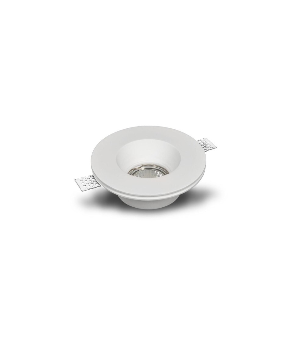 Collerette Downlight Intégration Plâtre/Pladur Ronde pour Ampoule LED GU10/GU5.3 Coupe Ø133 mm UGR17 - 98684 - vue 1