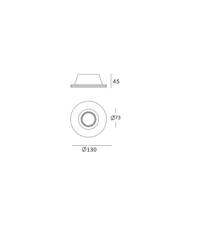 Collerette Downlight Intégration Plâtre/Pladur Ronde pour Ampoule LED GU10/GU5.3 Coupe Ø133 mm UGR17 - 98684 - vue 3