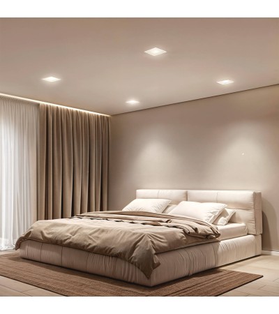 Collerette Downlight LED Intégration Plâtre/Pladur Carrée 18W Coupe 333x333 mm UGR17 - 98837 - vue 2