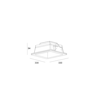 Collerette Downlight LED Intégration Plâtre/Pladur Carrée 18W Coupe 333x333 mm UGR17 - 98837 - vue 5