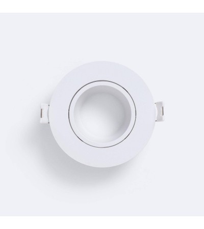 Collerette Downlight Ronde Blanche pour Ampoule LED GU10 / GU5.3 Coupe Ø 75 mm - 108912 - vue 4