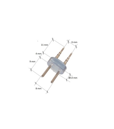 Connecteur 2 PIN pour Néon LED Flexible 360º Rond et Gaine LED 220V AC IP65 Coupe tous les 100cm - 75699 - vue 3