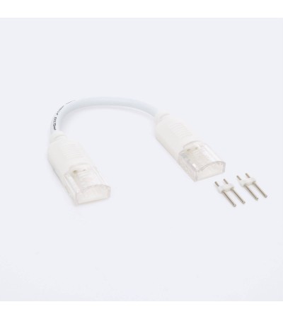 Connecteur Rapide Double avec Câble pour Ruban LED COB 220V AC IP65 Largeur 12mm