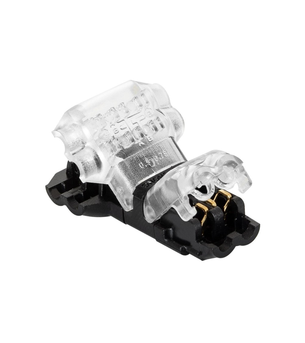 Connecteur Type T 2 Pôles pour Câble Non Dénudé de 0,5mm pour Ruban LED IP40 - 72607 - vue 1
