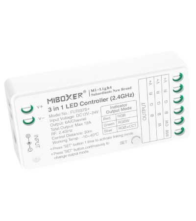 Contrôleur Variateur LED 3 en 1 LED RGB/RGBW/RGB+CCT 12/24V DC MiBoxer FUT037S+ - 100797 - vue 3