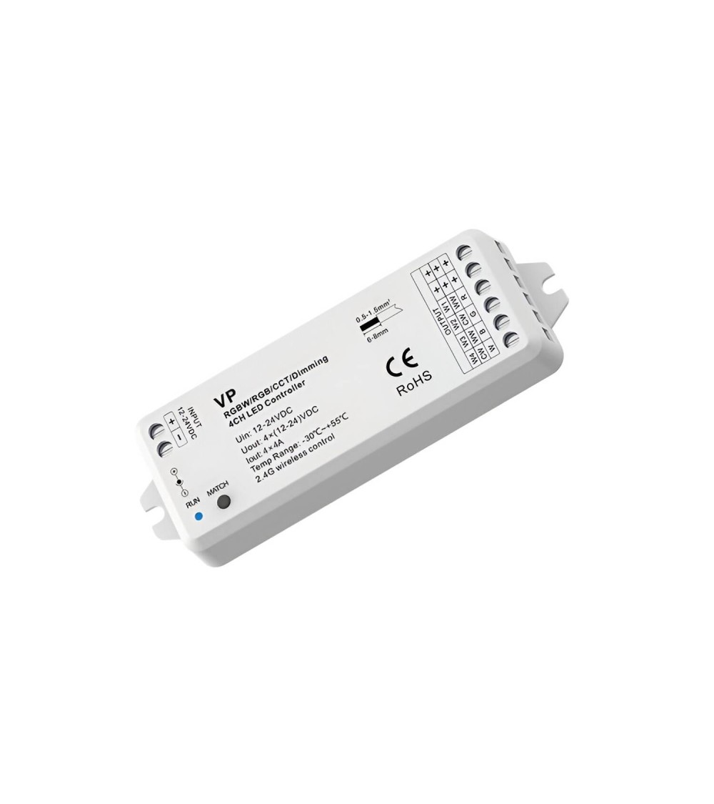 Contrôleur Ruban LED Monochrome/CCT/RGB/RGBW 12-24V SKYDANCE VP Compatible avec Télécommande RF - 111666 - vue 1