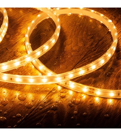 Ruban LED 220V SMD2835 60LED/m Blanc Super Chaud IP65 Largeur 12mm Coupe tous les 100cm - 112447 - vue 6