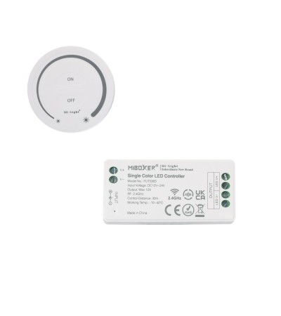 Controleur Variateur Monochrome 12/24V DC + Télécommande RF MiBoxer