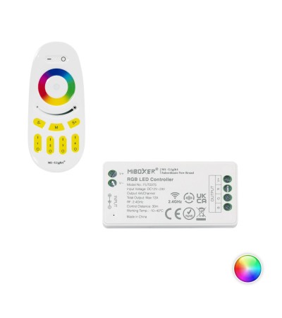 Contrôleur Variateur RGB 12/24V DC + Télécommande RF 4 Zones MiBoxer