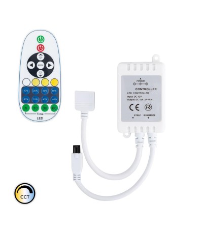 Contrôleur Variateur Ruban LED 12V DC CCT Selectionnable avec Télécommande IR
