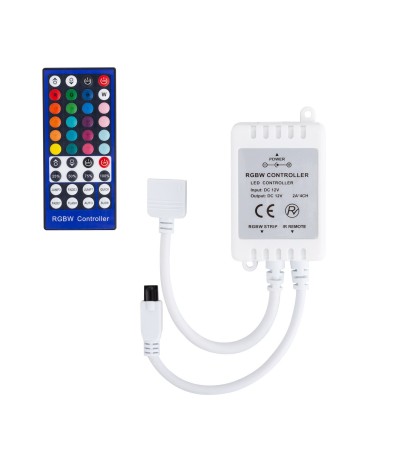 Controleur Variateur Ruban LED 12V DC RGBW avec Télécommande IR - 1198 - vue 2