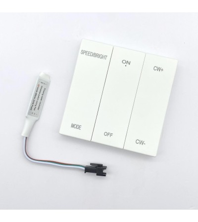 Contrôleur Variateur Ruban LED Digital 12-24V DC + Télécommande RF 6 boutons poussoirs