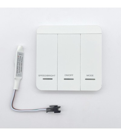 Contrôleur Variateur Ruban LED Numérique 12/24V DC + Télécommande RF 3 boutons poussoirs