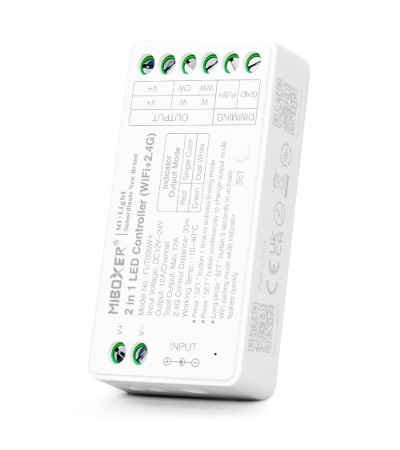 Contrôleur Variateur Wifi LED Monochrome/CCT 12/24V DC MiBoxer FUT035W+ Compatible avec Bouton Poussoir - 100802 - vue 4