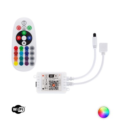 Controleur variateur WiFi Ruban LED RGB 12/24V DC avec Télécommande IR