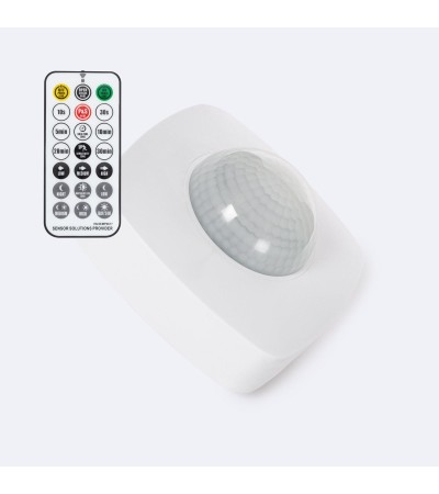Détecteur de Mouvement blanc PIR 360º Spécial Couloirs avec telecommande.