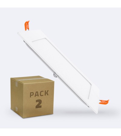 Dalle LED 12W Carrée Extra-Plate Coupe 153x153 mm Pack 2 Unités