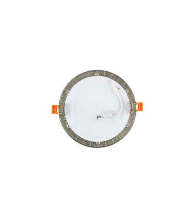 Dalle LED 12W Ronde Extra-Plate Cadre Coupe Ø 155 mm Argentée - 436 - vue 6