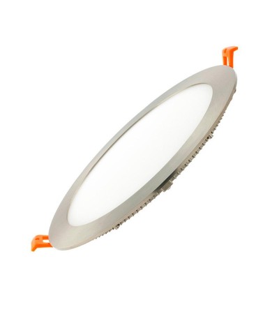 Dalle LED 15W Ronde Extra-Plate Coupe Ø 170 mm Argentée