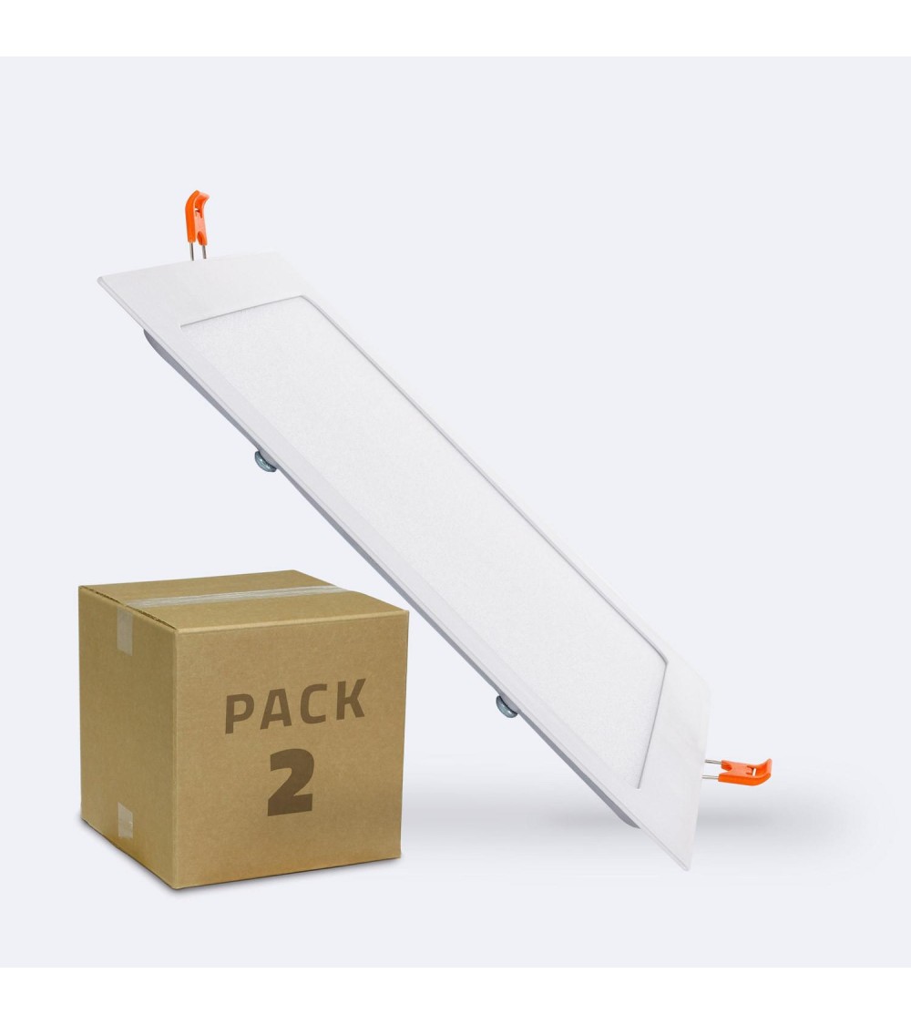 Dalle LED 18W Carrée SuperSlim Coupe 205x205 mm Pack de 2 Unités - 104528 - vue 1