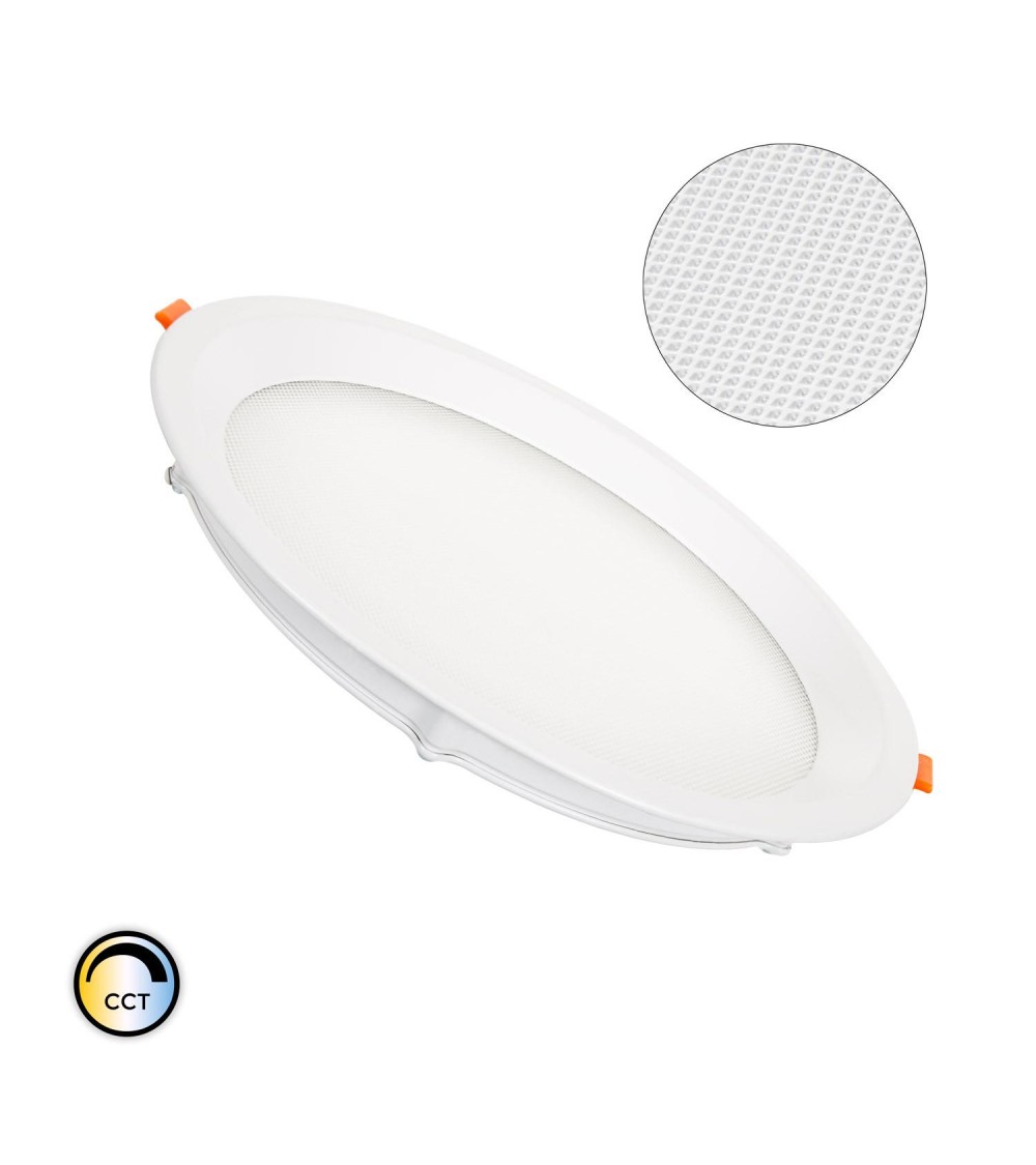 Dalle LED 20W Ronde CCT Sélectionnable Microprismatique LIFUD Coupe Ø 205 mm - 79018 - vue 1