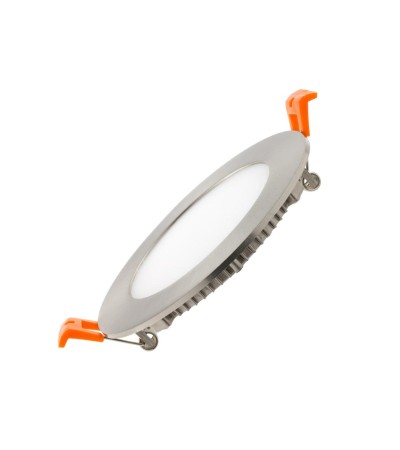 Dalle LED 6W Ronde Extra-Plate Coupe Ø 110 mm Argentée