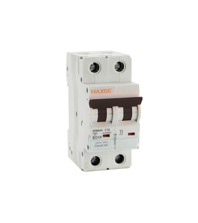 Disjoncteur Magnétothermique Industriel MAXGE 2P 10-63 A 10 kA Courbe C