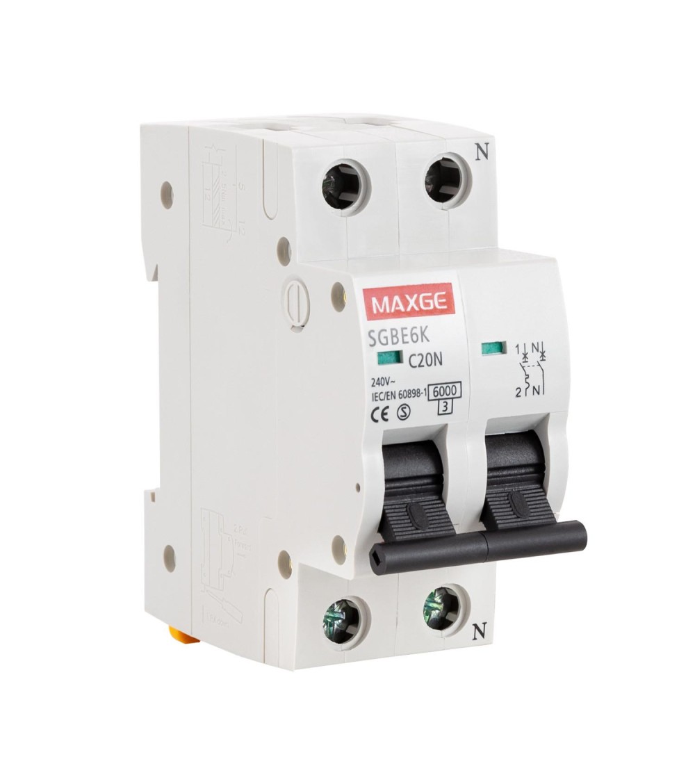 Disjoncteur Résidentiel 1P+N 10-40A 6kA Courbe C Tertiaire/Résidentiel MAXGE - 1036 - vue 1