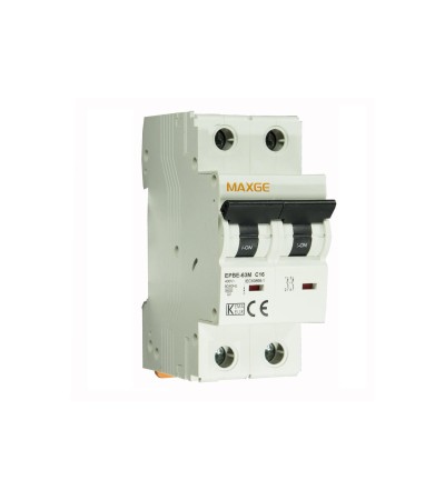 Disjoncteur Résidentiel 2P-6kA 6-40A Courbe C Tertiaire/Résidentiel MAXGE