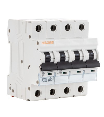 Disjoncteur Résidentiel 4P-6kA 10-63A Courbe C MAXGE