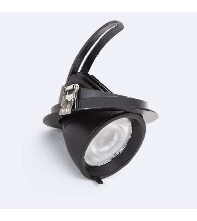Downlight LED 24W Rond Orientable Chip OSRAM 120lm/W LIFUD Coupe Ø 170 mm Noir