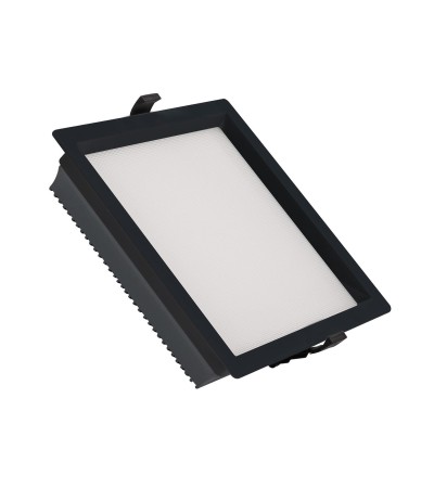 Downlight LED 30W Carré SAMSUNG Aero 130 lm/W Microprismatique LIFUD Coupe 210x210 mm Noir