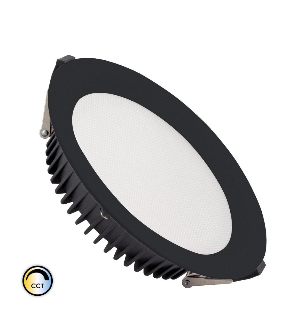 Downlight LED 30W Rond SAMSUNG AERO CCT Sélectionnable 130 lm/W Microprismatique LIFUD Coupe Ø 200 mm Noir - 77856 - vue 1
