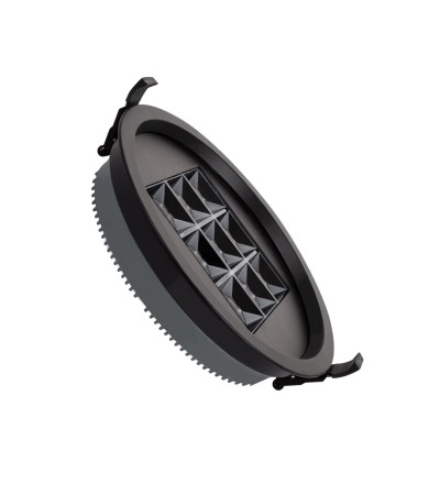 Downlight LED 30W Rond AERO UGR13 Coupe Ø 200 mm Noir