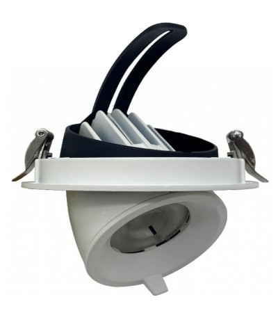 Downlight LED circulaire orientable 30W avec puce OSRAM 36°, CCT, 120 lm/W, driver LIFUD, découpe Ø 120 mm