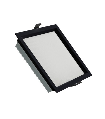 Downlight LED 40W Carré SAMSUNG Aero 130 lm/W Microprismatique LIFUD Coupe 210x210 mm Noir