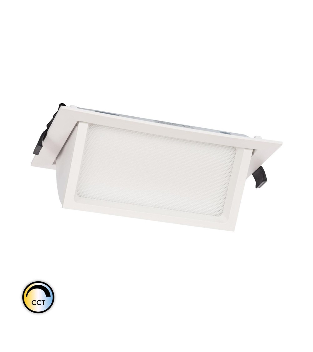 Downlight LED 46W Rectangulaire Orientable Chip OSRAM CCT Sélectionnable 120 lm/W LIFUD Coupe 210x125 mm - 86876 - vue 1