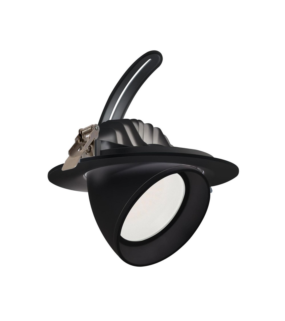 Downlight LED 48W Rond Orientable Chip OSRAM CCT Sélectionnable 120 lm/W LIFUD Coupe Ø 200 mm Noir - 95882 - vue 1