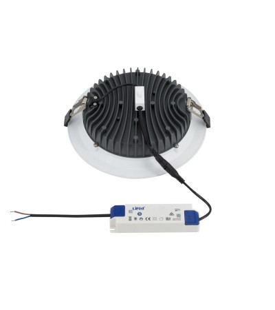 Downlight LED 50W Rond SAMSUNG Aero 130 lm/W Microprismatique LIFUD Coupe Ø 200 mm - 77848 - vue 7