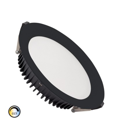 Downlight LED 50W Rond SAMSUNG AERO CCT Sélectionnable 130 lm/W Microprismatique LIFUD Coupe Ø 200 mm Noir