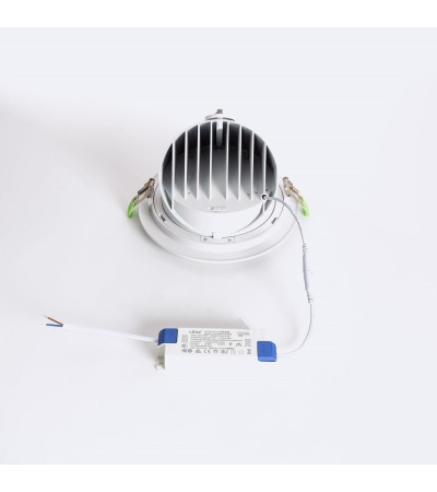 Downlight LED 60W Rond Orientable Chip OSRAM 120 lm/W LIFUD Coupe Ø 200 mm - 99062 - vue 8