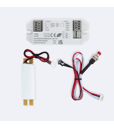 Driver avec Batterie pour Éclairage de Secours 20-200V DC 3W