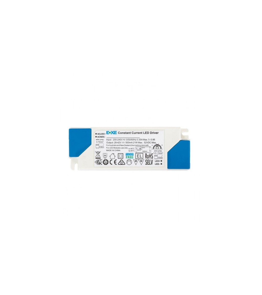 Driver BOKE 200-240V Sortie 28-42V DC 500mA 21W No Flicker BK-BEL 022 - 82345 - vue 1