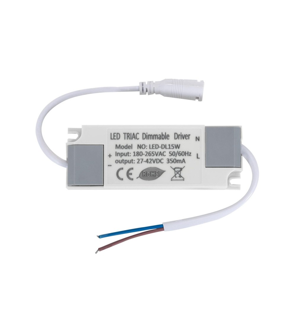 Driver Dimmable TRIAC 180-265V Sortie 27-42V DC 350mA 15W No Flicker - 72649 - vue 1