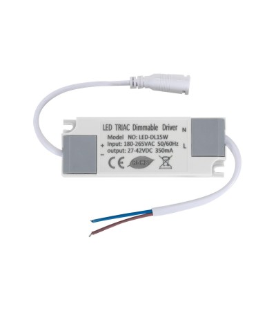 Driver Dimmable TRIAC 180-265V Sortie 27-42V DC 350mA 15W No Flicker - 72649 - vue 2