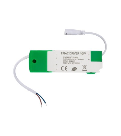 Driver Dimmable TRIAC 220-240V Sortie 25-42V DC 1050mA 40W No Flicker - 72123 - vue 2